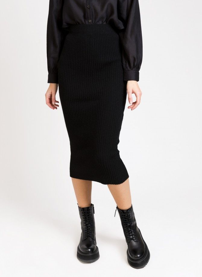 Long skirt in ribbed knitwear LACOTY Ange - 16