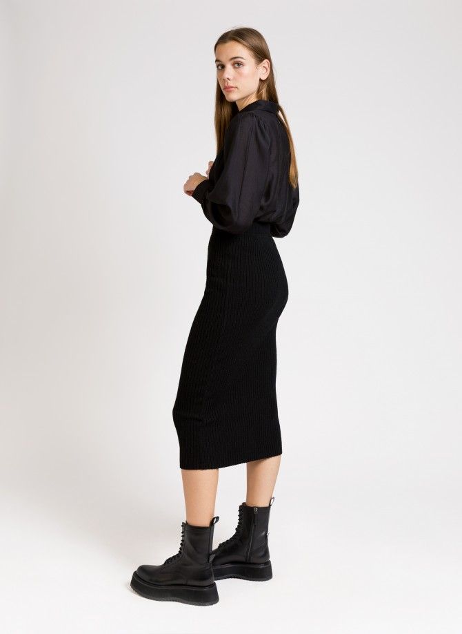 Long skirt in ribbed knitwear LACOTY Ange - 17