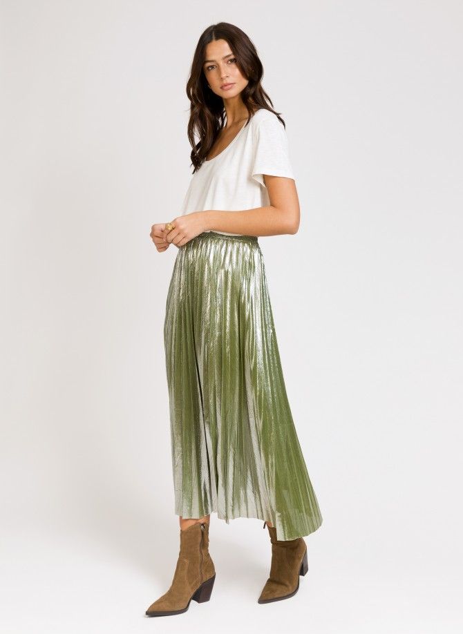 Long iridescent pleated skirt JUNETTE