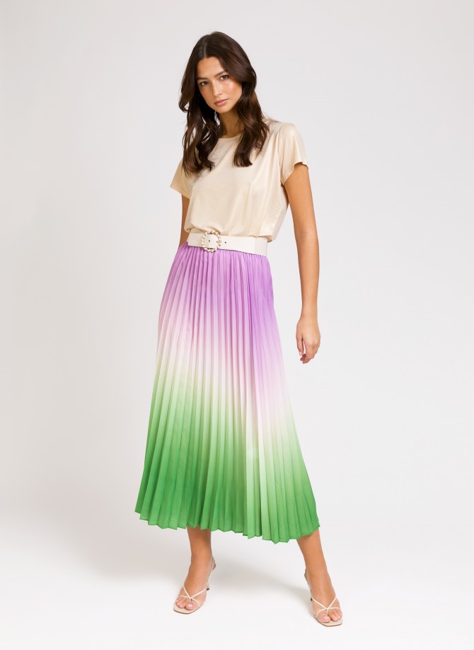 Pleated long skirt tye & dye JADYA