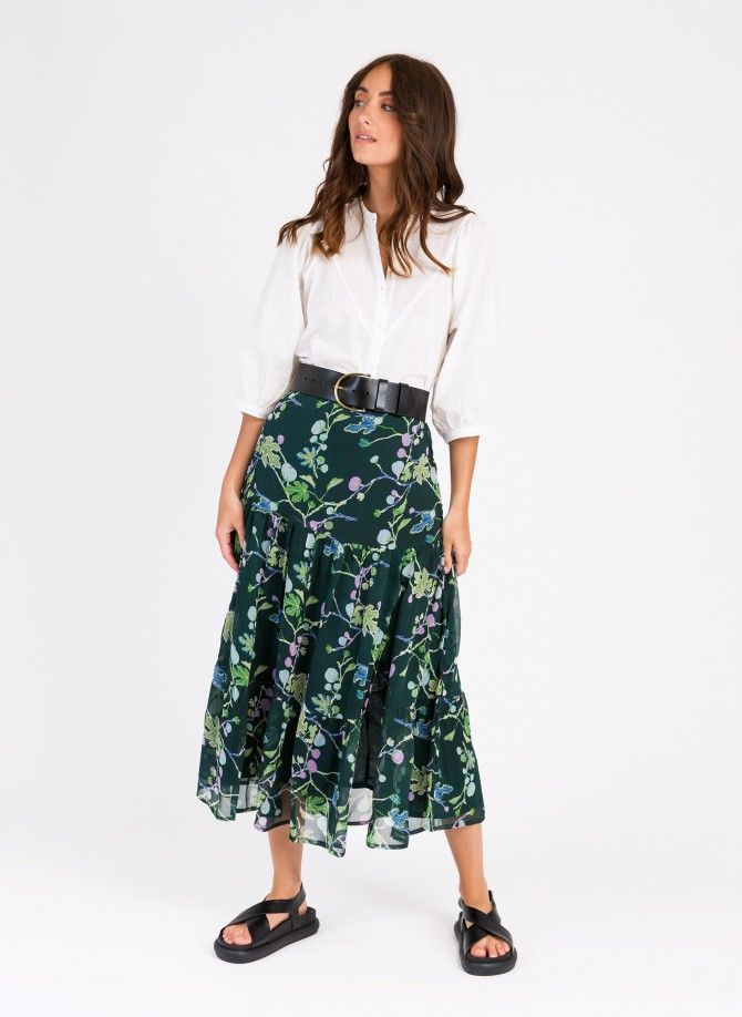 Long skirt with ruffles RENATTA Ange - 1