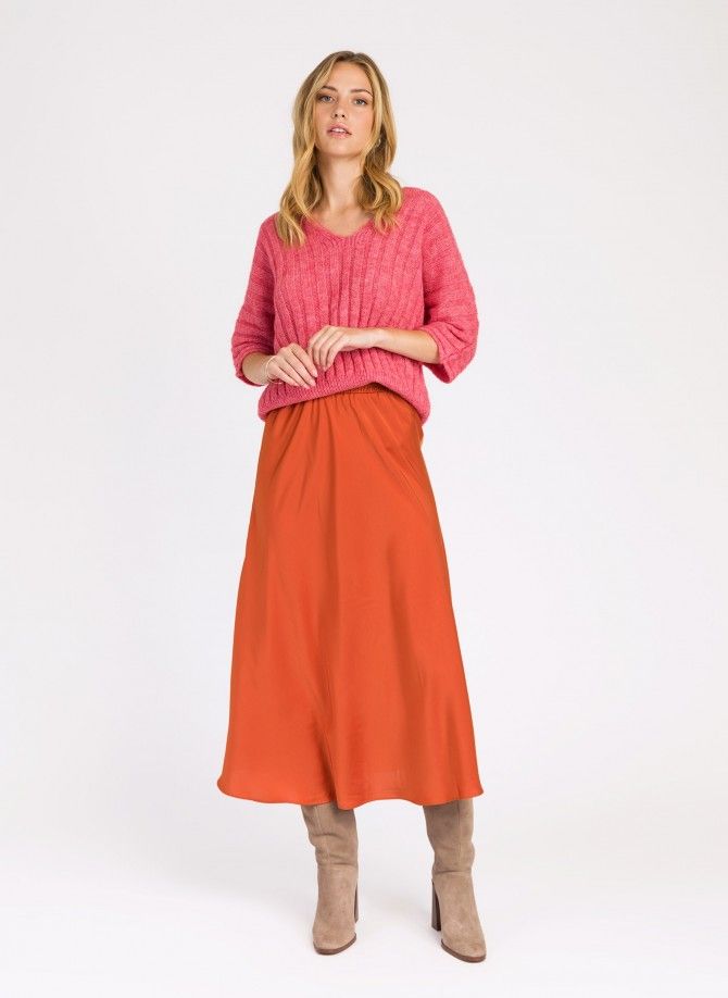 Jupe midi en satin JACOTTY Ange - 13