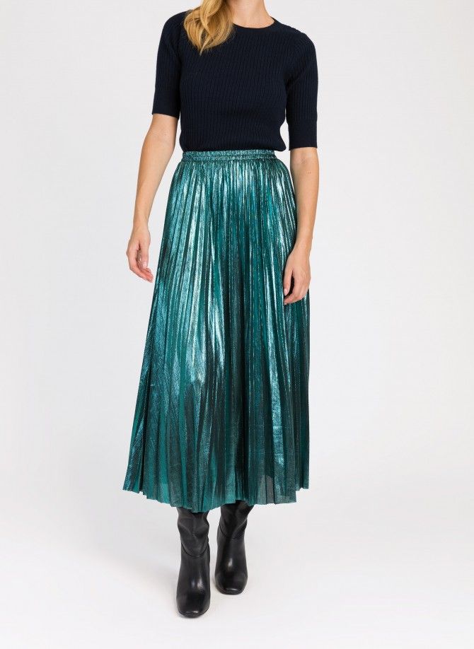 Long iridescent pleated skirt JUSTINA Ange - 6