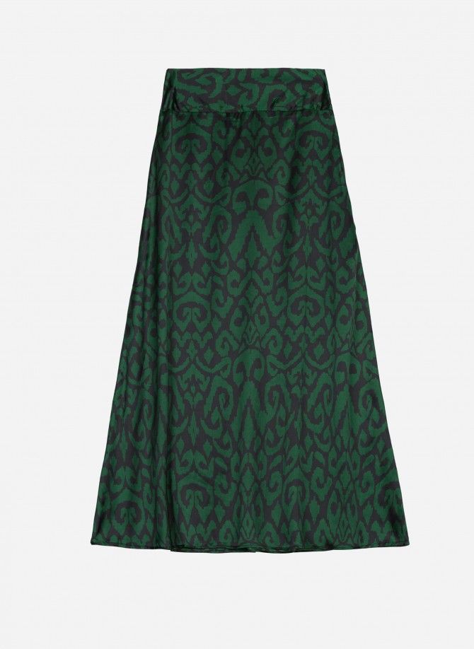 Long flared skirt with...