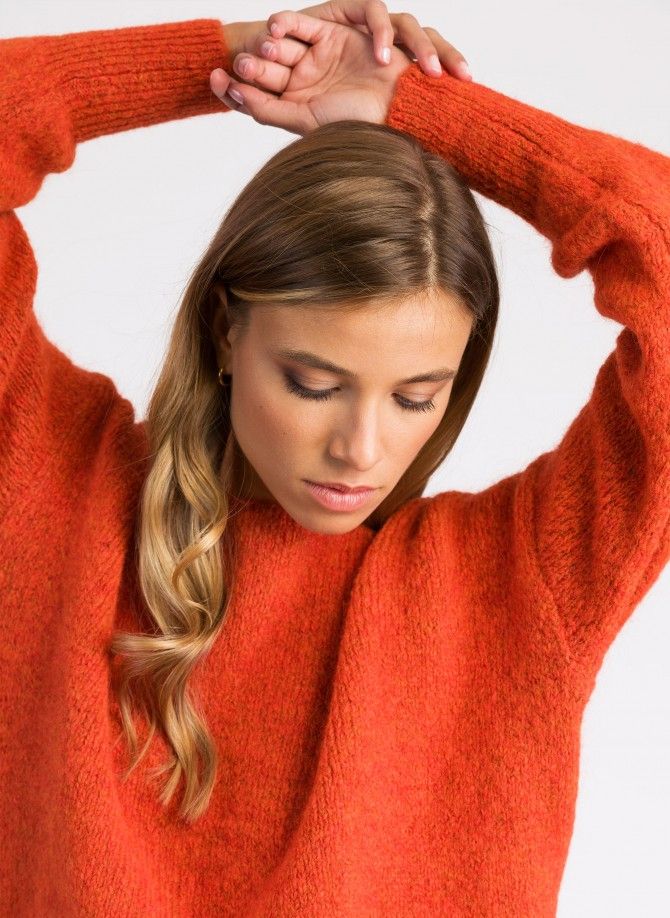 Loose-fitting cocooning knit sweater LEBOUM Ange - 1