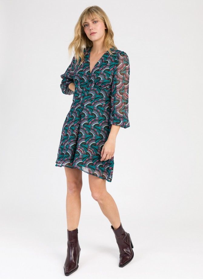 OKACHA short dress, fitted and printed Ange - 15