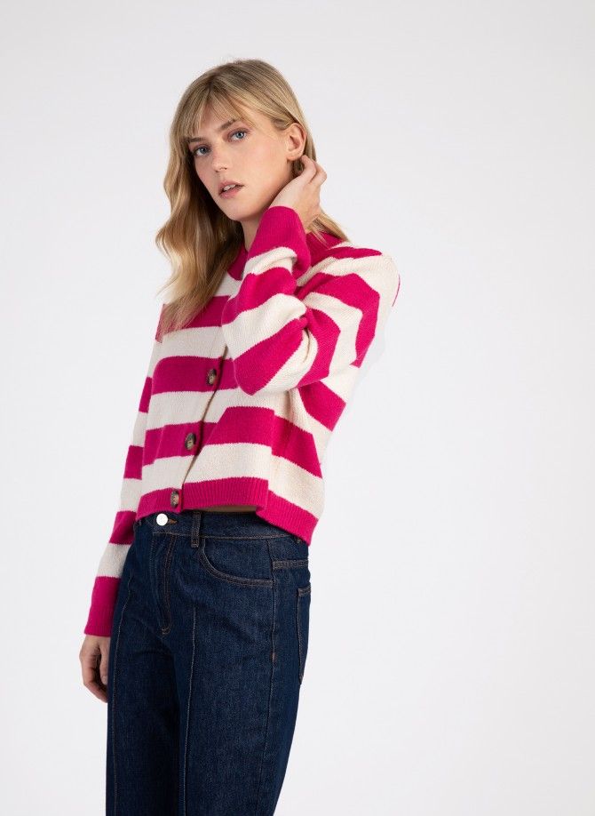 VEMIMI striped button-down cardigan  - 3