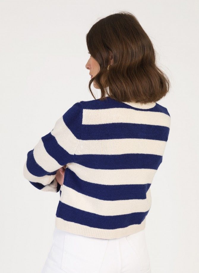 VEMIMI striped button-down cardigan  - 16
