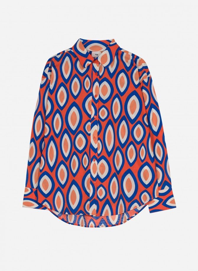 Straight shirt in printed cotton SANA  - 4