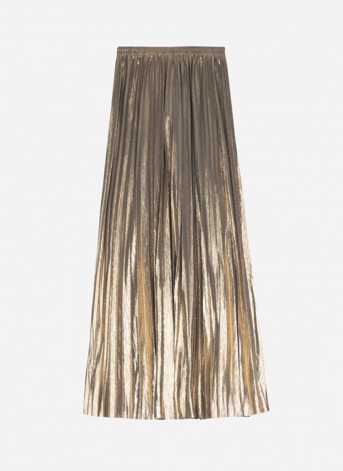 Pleated and iridescent long skirt JUSTINA  - 1