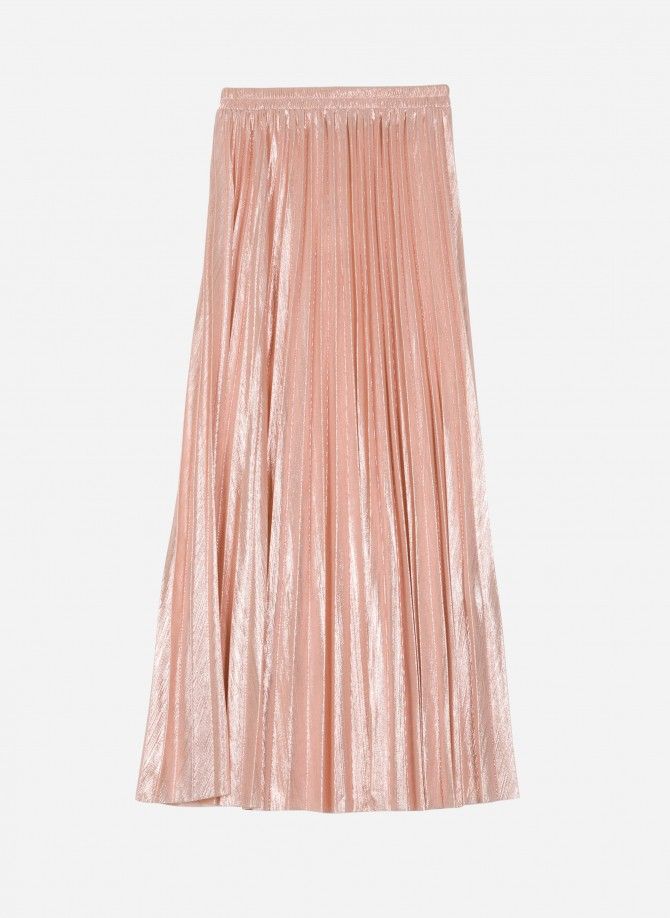 Pleated and iridescent long skirt JUSTINA  - 3
