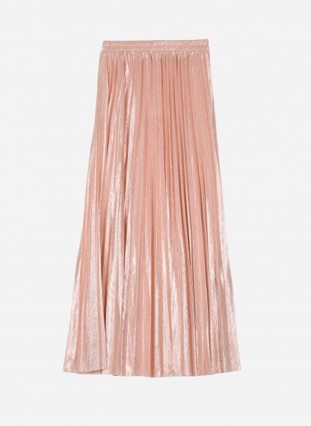 Pleated and iridescent long skirt JUSTINA  - 3