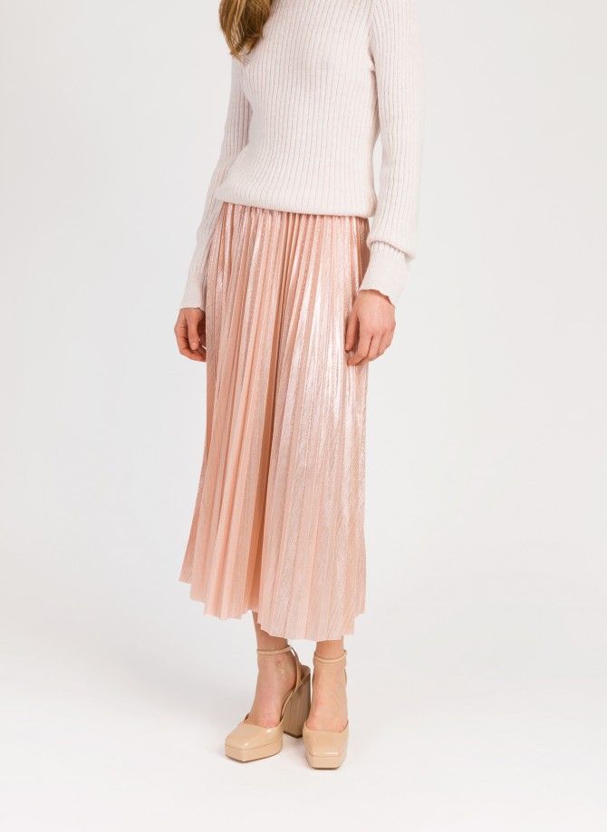 Pleated and iridescent long skirt JUSTINA