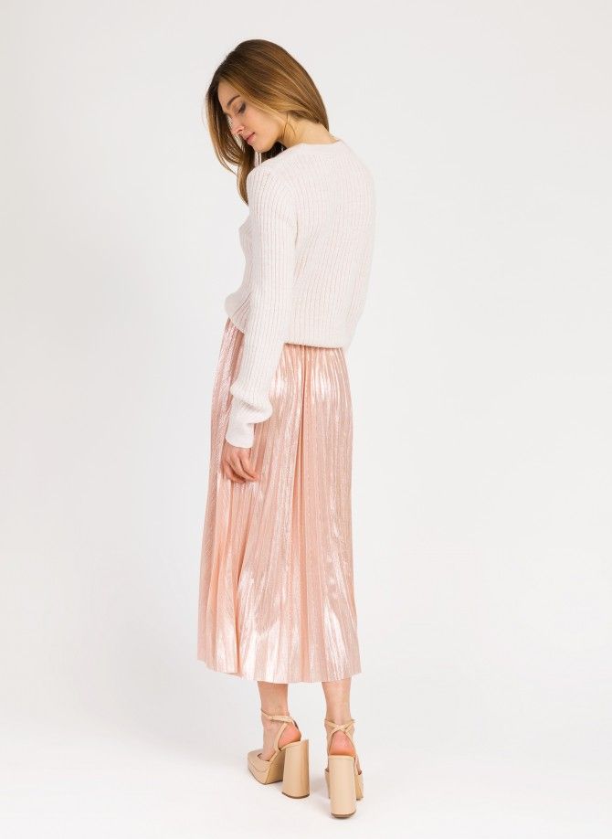 Pleated and iridescent long skirt JUSTINA  - 6