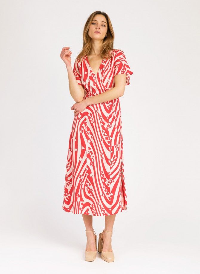 OZAKA printed wrap midi dress