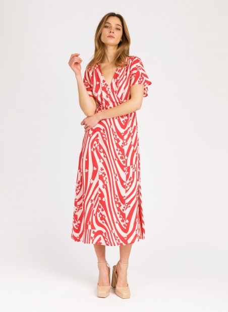 OZAKA printed wrap midi dress  - 12