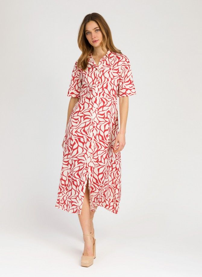 OVIE midi printed shirt  dress