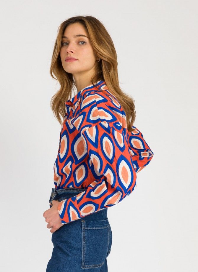 Straight shirt in printed cotton SANA  - 14