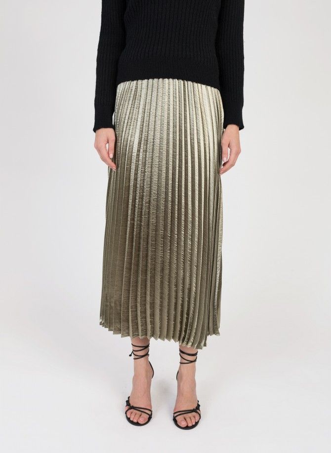 Long satin pleated skirt JAFAR