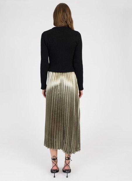 Long satin pleated skirt JAFAR  - 13