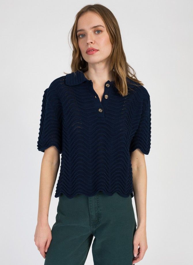 Elegant and worked sweater in VOLCY knitwear