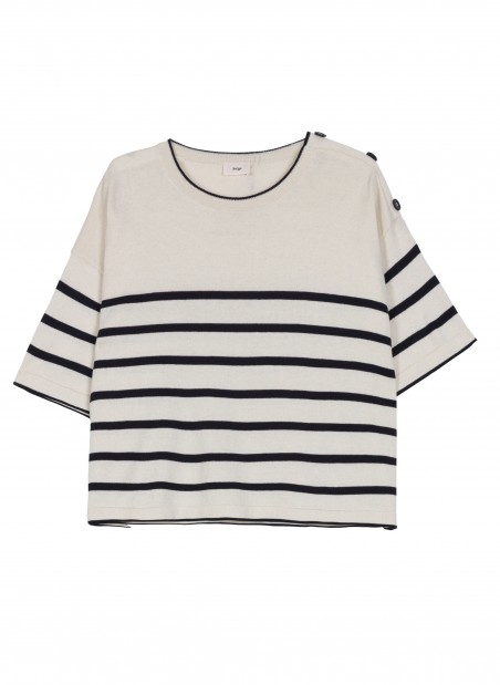 Striped sweater with short sleeves LALITA  - 3