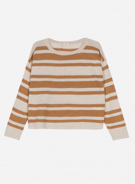 Very short striped sweater LAURINA  - 4