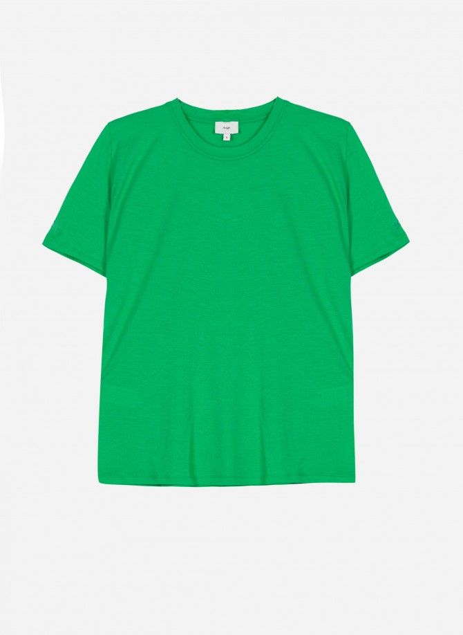 Plain T-shirt with round neck TESACHA  - 15