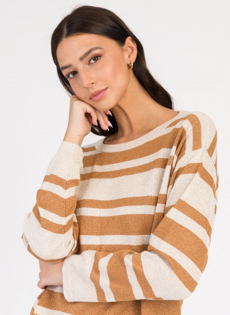 Very short striped sweater LAURINA  - 6
