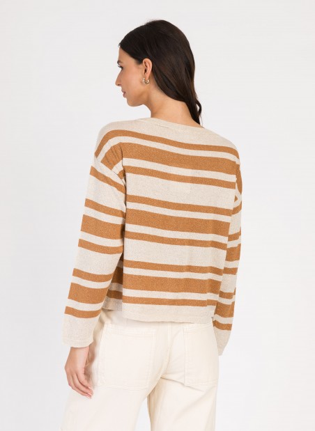 Very short striped sweater LAURINA  - 8