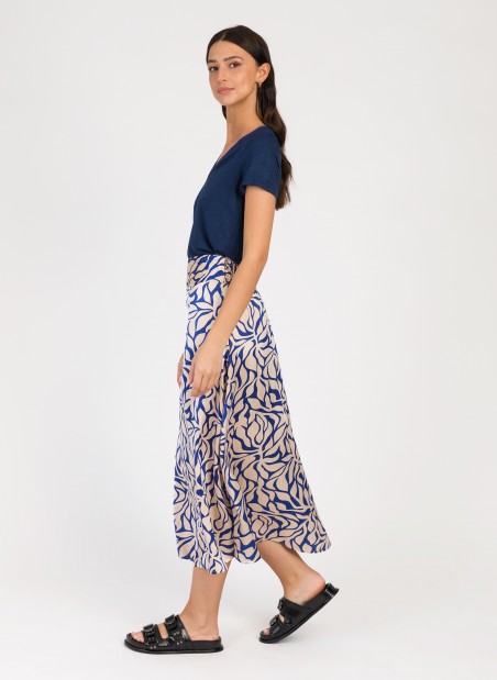 Long flared skirt and printed ROBINE  - 10