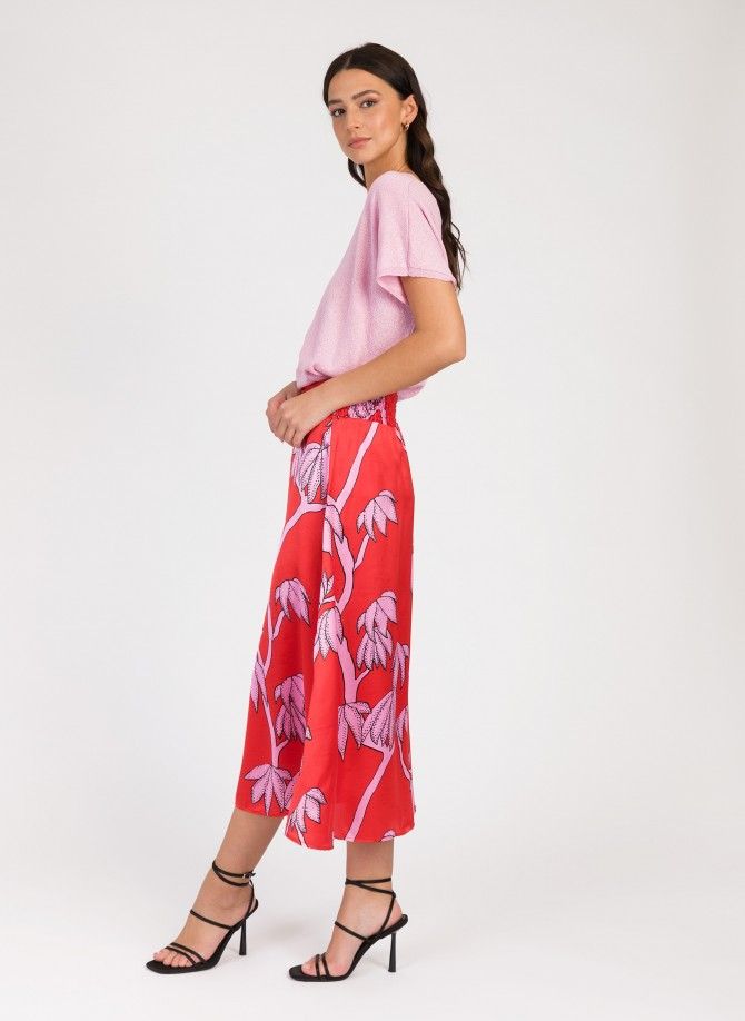 Long flared skirt and printed ROBINE  - 4