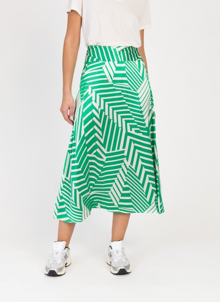 Long flared skirt and printed ROBINE  - 18