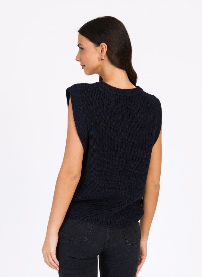 Pull en maille sans manches LAMAZOU  - 7