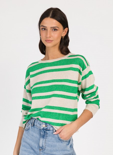 Very short striped sweater LAURINA  - 10