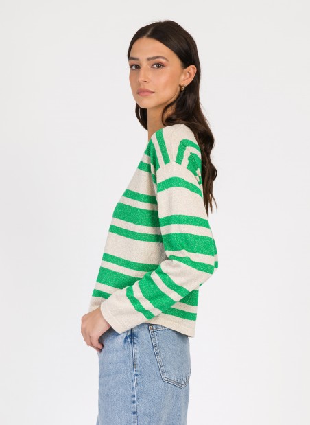 Very short striped sweater LAURINA  - 13