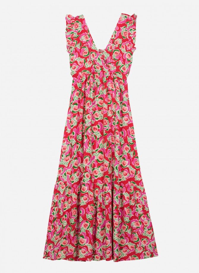 Robe maxi imprimée dos-nu ODINO  - 1