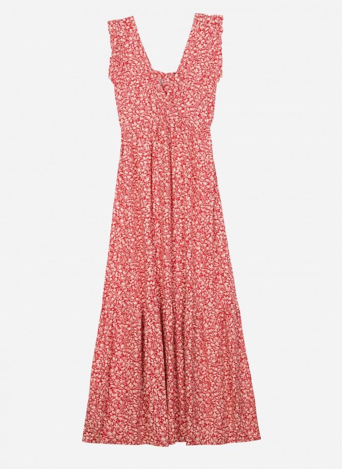 Robe maxi imprimée dos-nu ODINO  - 3