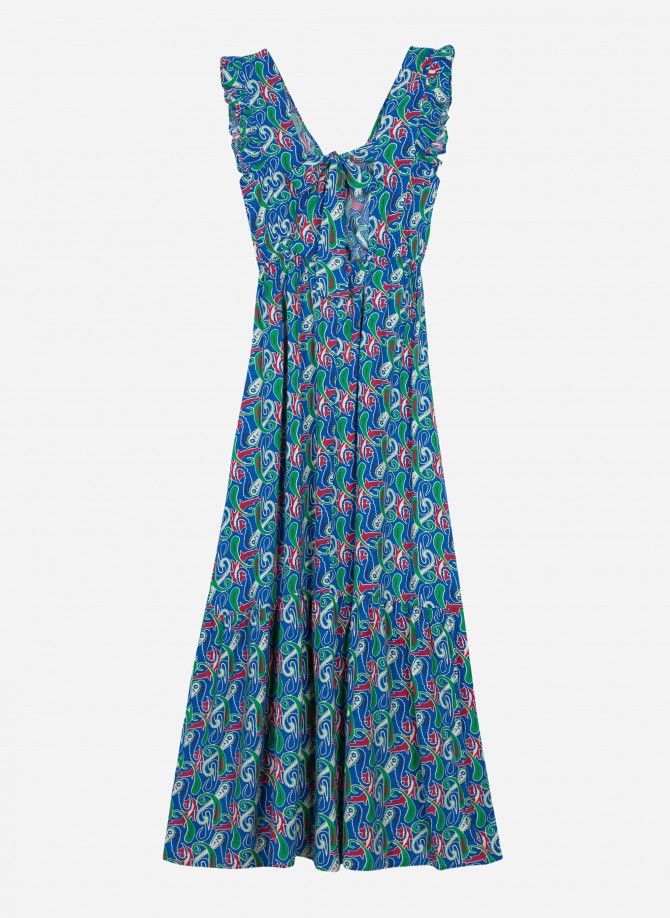 Robe maxi imprimée dos-nu ODINO  - 6