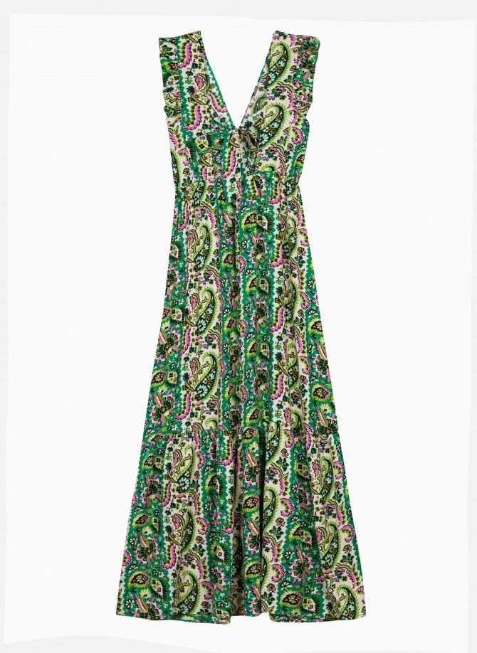 Printed halter maxi dress ODINO  - 8