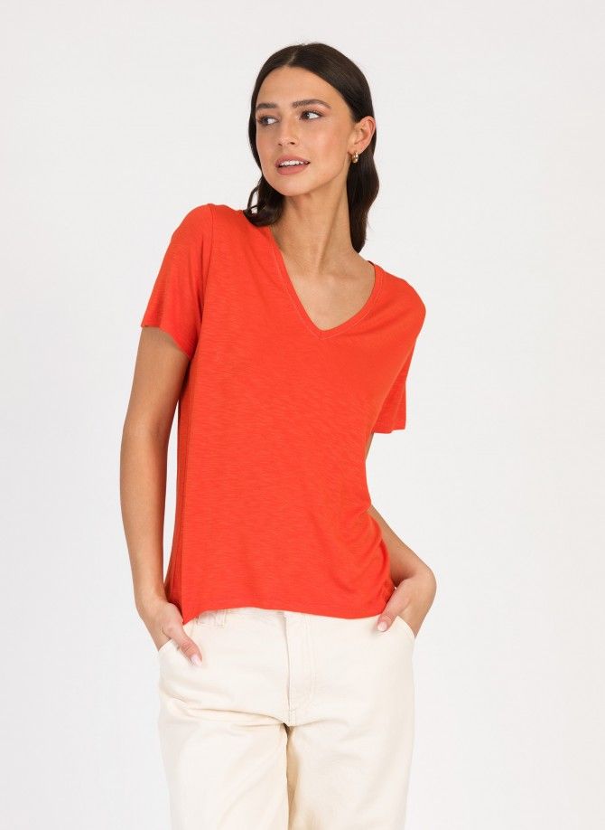 T-shirt with stitched collar, short sleeves TIMNA  - 18