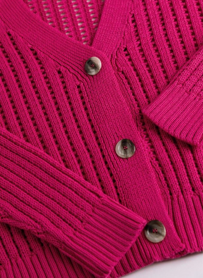 LEFLORA openwork knit cardigan  - 5