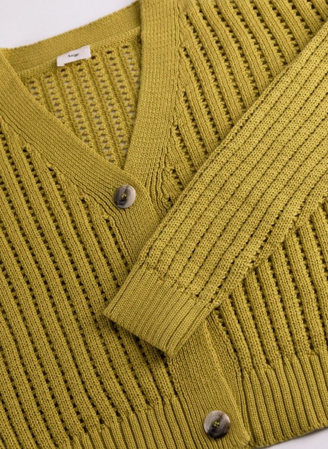 LEFLORA openwork knit cardigan  - 2
