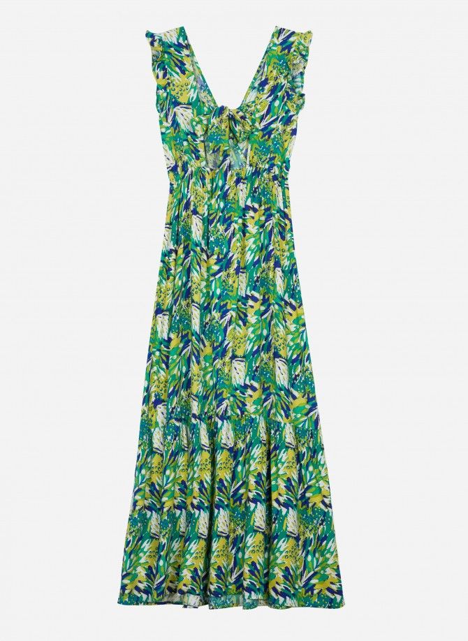 Printed halter maxi dress ODINO  - 11