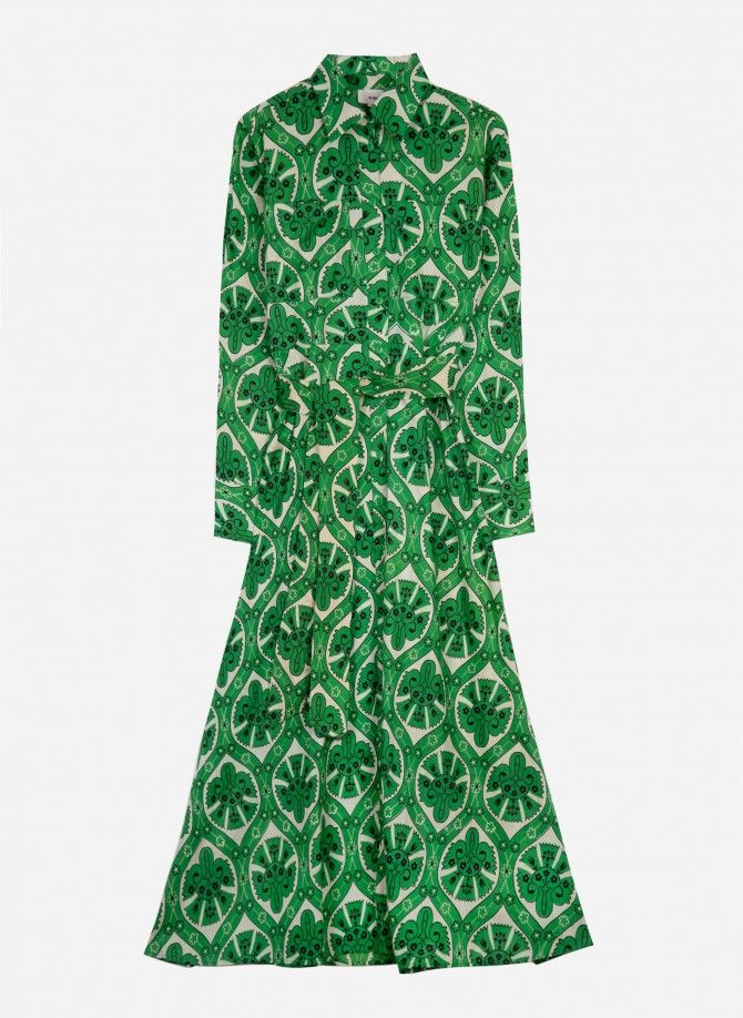 OLIMO printed maxi shirt dress  - 1