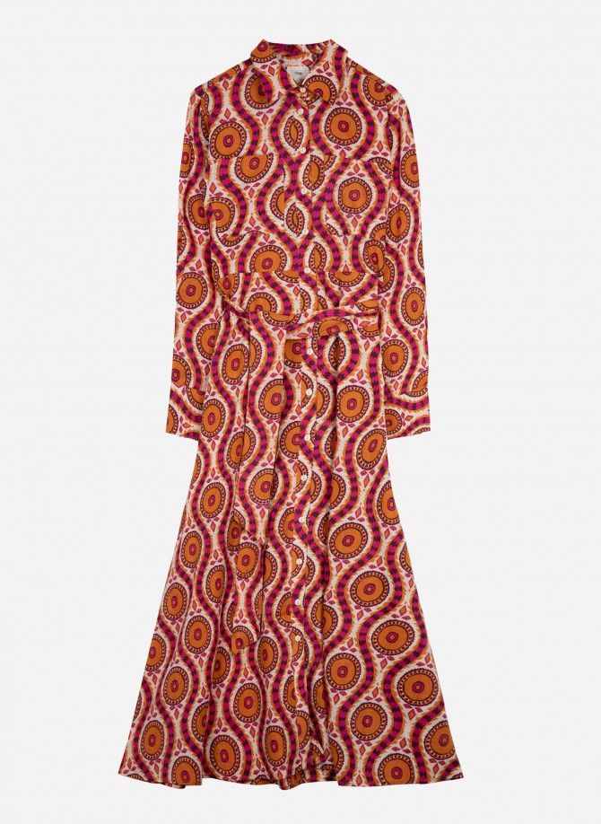 OLIMO printed maxi shirt dress  - 3