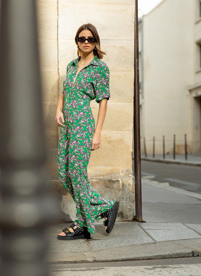 Printed and buttoned jumpsuit MINDINA