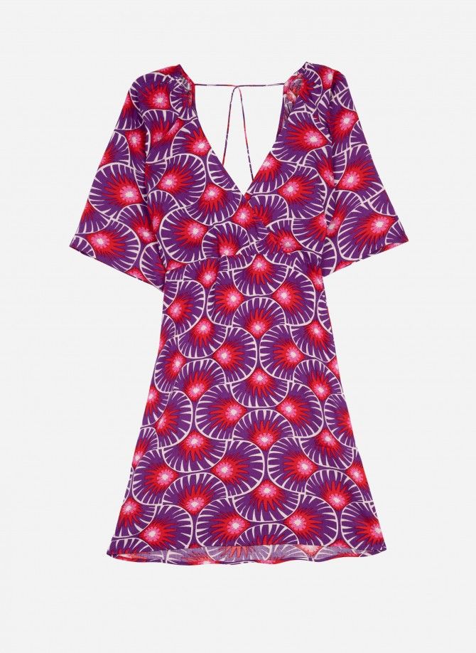 OLIZA short printed backless dress  - 5