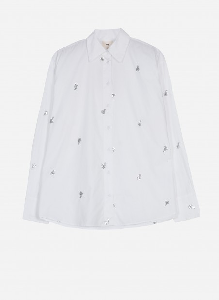 Button-down shirt with embroidery and sequins SOFIA  - 1