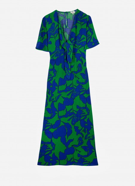 MORITZ printed midi dress with tie  - 3